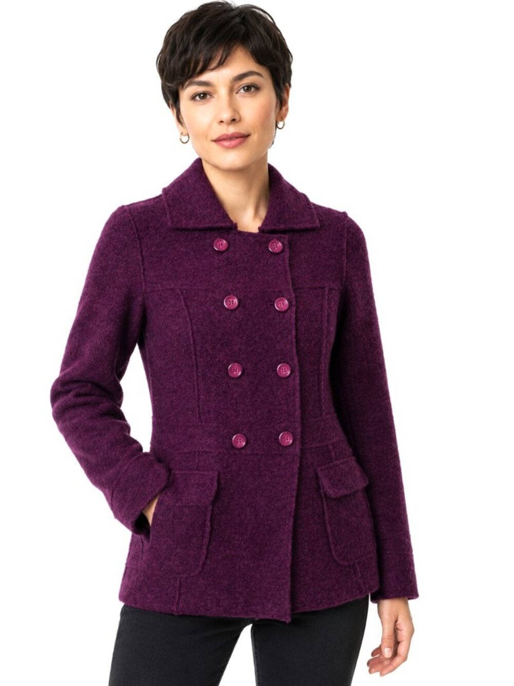 Kenar Double-Breasted Wool Blend Cardigan